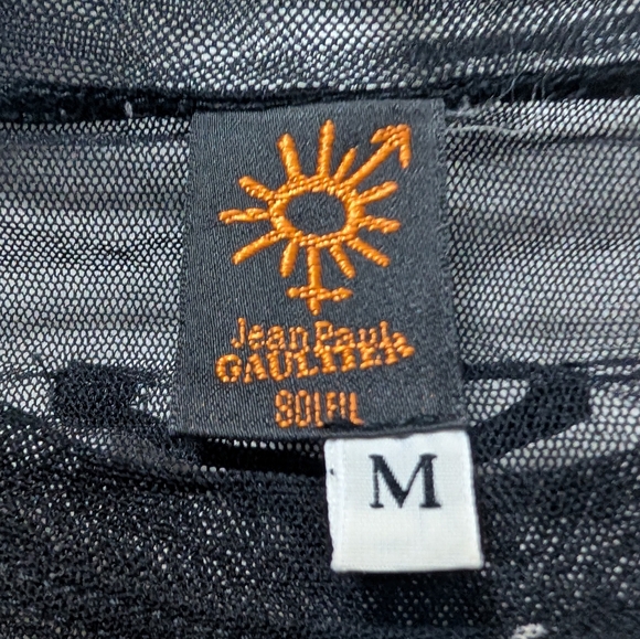 Jean Paul Gaultier Soleil 90s Japanese Tattoo Koi Fish Long Sleeve Mesh Shirt M - Picture 8 of 8